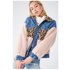 Faux Fur Shearling Denim Jacket